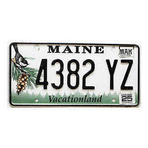 2025 Maine License Plate #4382YZ