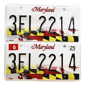 2025 Maryland License Plates Pair #3FL2214
