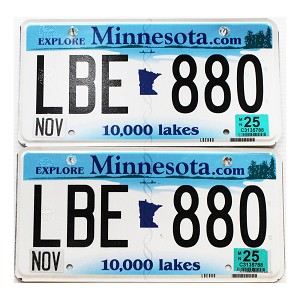 2025 Minnesota License Plates Pair #LBE880