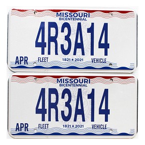 2025 Missouri Fleet License Plates Pair #4R3A14