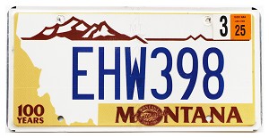 2025 Montana Centennial License Plate #EHW398