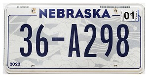 2025 Nebraska License Plate #36A298