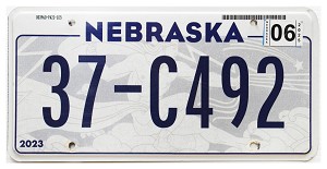 2025 Nebraska License Plate #37C492