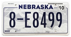 2025 Nebraska License Plate #8E8499
