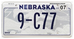 2025 Nebraska License Plate #9C77