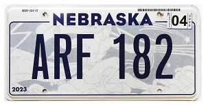 2025 Nebraska License Plate #ARF182