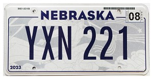 2025 Nebraska License Plate #YXN221