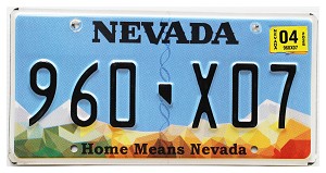 2025 Nevada License Plate #960X07