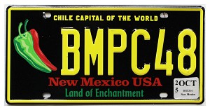 2025 New Mexico Chile License Plate #BMPC48