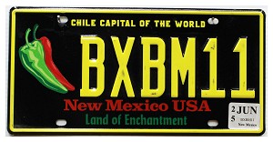 2025 New Mexico Chile License Plate #BXBM11