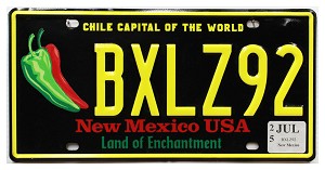 2025 New Mexico Chile License Plate #BXLZ92