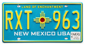 2025 New Mexico License Plate #RXT963