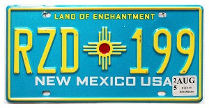 2025 New Mexico License Plate #RZD199