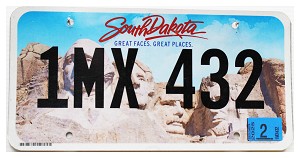 2025 South Dakota License Plate #1MX432