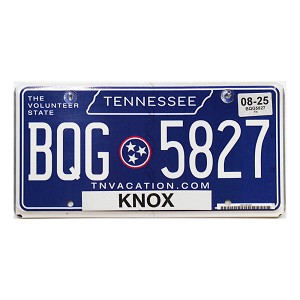 2025 Tennessee License Plate #BQG5827