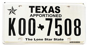 2025 Texas Apportioned License Plate #K007508