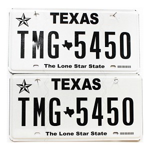 2025 Texas License Plates Pair #TMG5450