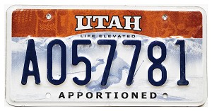2025 Utah Apportioned License Plate #A057781