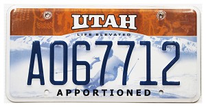 2025 Utah Apportioned License Plate #A067712