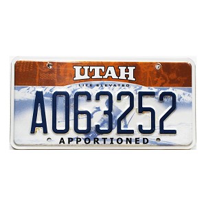 2025 Utah Apportioned License Plate #A063252