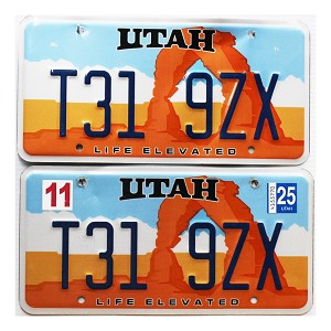 2025 Utah License Plates Pair #T319ZX