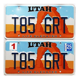 2025 Utah License Plates Pair #T856RT