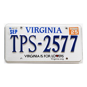 2025 Virginia License Plate #TPS2577