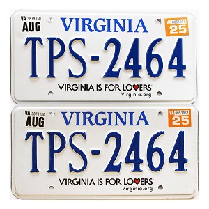2025 Virginia License Plates Pair #TPS2464