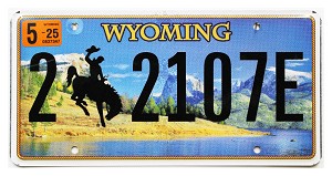 2025 Wyoming License Plate #22107E