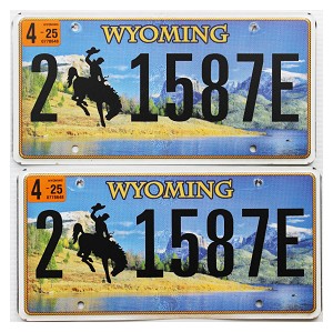 2025 Wyoming License Plates Pair #21587E