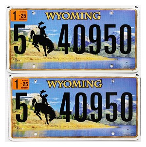2025 Wyoming License Plates Pair #540950