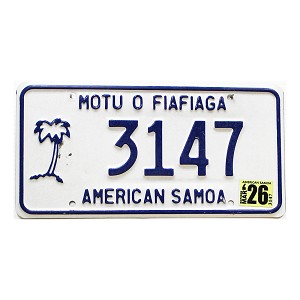 2026 American Samoa License Plate #3147