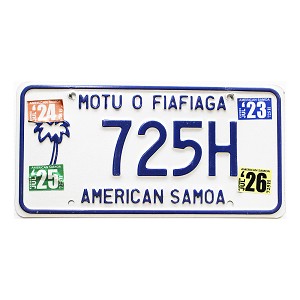 2026 American Samoa License Plate #725H