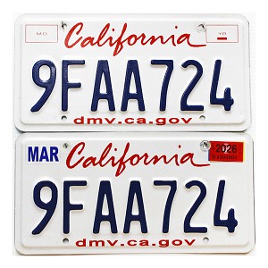 2026 California License Plates Pair #9FAA724
