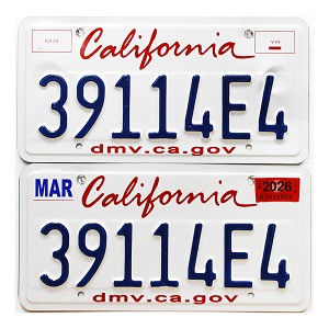 2026 California Truck License Plates Pair #39114E4