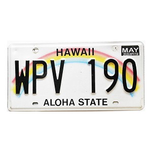 2026 Hawaii License Plate #WPV190