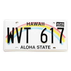 2026 Hawaii License Plate #WVT617