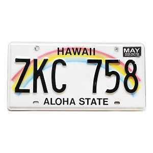 2026 Hawaii License Plate #ZKC758