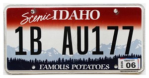 2026 Idaho License Plate #1BAU177