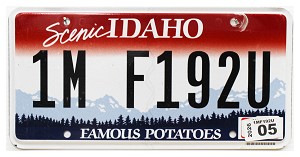 2026 Idaho License Plate #1MF192U