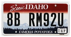 2026 Idaho License Plate #8BRM92U