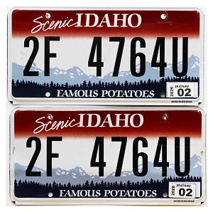 2026 Idaho License Plates Pair #2F4764U