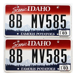 2026 Idaho License Plates Pair #8BMV585