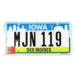 2026 Iowa License Plate #MJN119