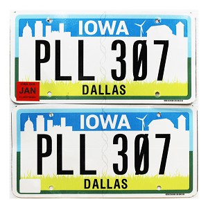 2026 Iowa License Plates Pair #PLL307