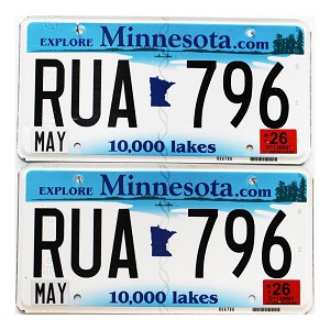 2026 Minnesota License Plates Pair #RUA796