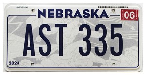 2026 Nebraska License Plate #AST335