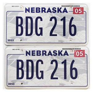 2026 Nebraska License Plates Pair #BDG216
