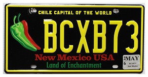 2026 New Mexico Chile License Plate #BCXB73