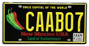 2026 New Mexico Chile License Plate #CAAB07